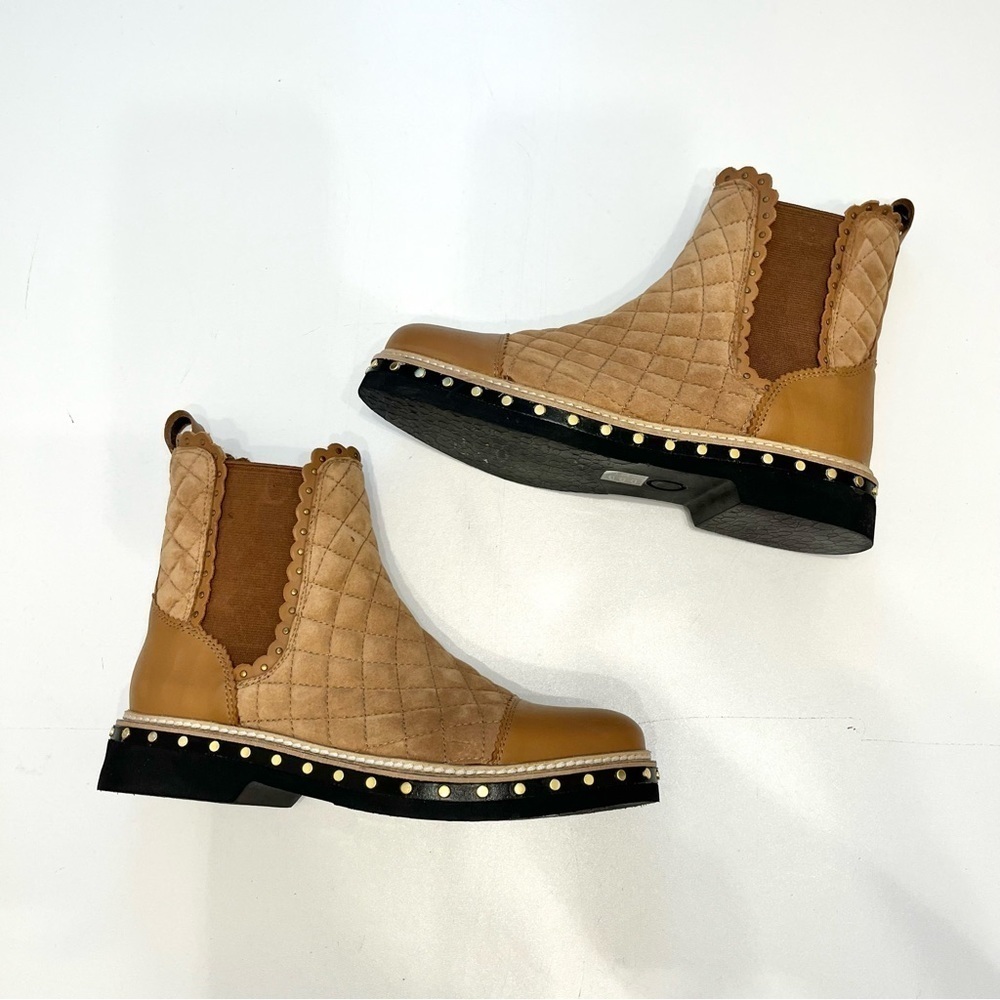 Free People Atlas Chelsea boot quilted camel NWT size 36 - Picture 3 of 9